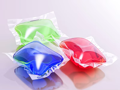 High Quality Assorted Color Laundry Detergent Pods For Effective Clothes Washing 3d model