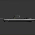 Modern Military Submarine With Black Hull Design And Periscope Tower Structure 3d model
