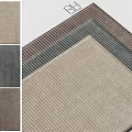 Square Rugs With Various Neutral Tones And Ribbed Textured Surface For Home Decor 3d model