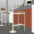 Modern Orange Bar Stools With Metal Legs In Kitchen Counter Space