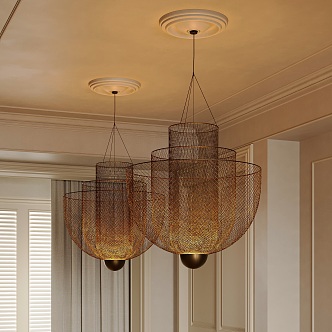 Moooi Chandelier Metal Mesh Chandelier Spherical Chandelier Villa Restaurant Chandelier 3d model