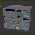 Stacked Electronic Device Components with Control Panels Buttons and Ports in Metallic Finish Design