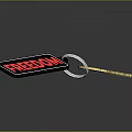 Metallic Key With Red FREEDOM Tag On Shiny Dark Surface 3d model