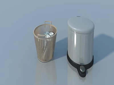 Modern Swing Door Trash Can With Mesh Design And Pedal Lid For Home Office Use 3d model