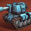 Blue 3D Block Style Cartoon Tank With Tracks And Cannon