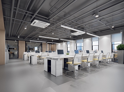 Modern public office area Open office area 3d model