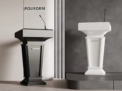 Poliform Modern Podiums in Black and White Design for Contemporary Interiors 3d model