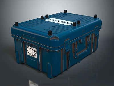 Durable Blue Hard Shell Storage Box For Organizing Household Supplies With Secure Latches 3d model