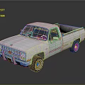 Classic White Vintage Pickup Truck With Single Cab Bed And Chrome Grille
