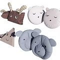 Various Shaped Cute Animal Decorative Pillows with Soft Texture and Playful Faces