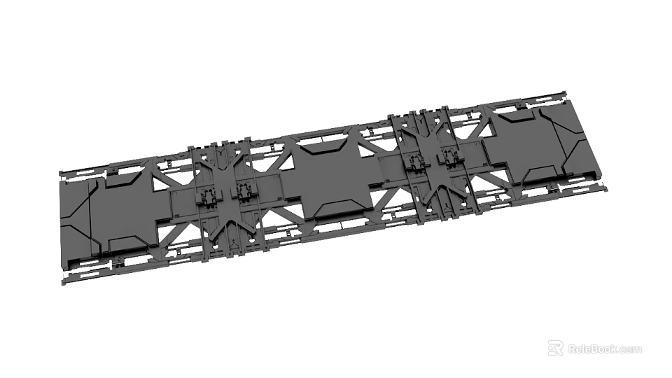 Industrial Metal Frame Structure With Multiple Components And Connection Parts 3d model