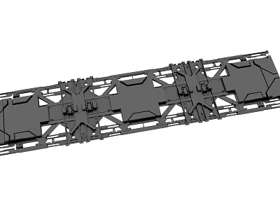 Industrial Metal Frame Structure With Multiple Components And Connection Parts 3d model