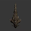 Game Fantasy Monster Character Design With Rock Like Shell And Glowing Green Elements 3d model