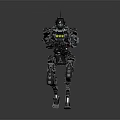 Futuristic Robot Character With Mechanical Armor And Combat Weapon Design
