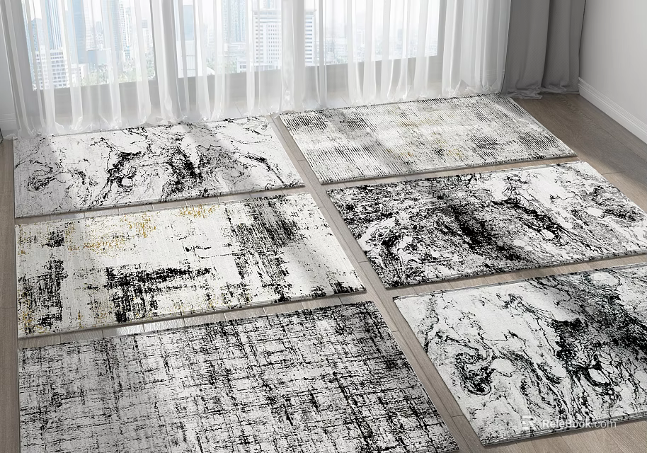 Square Rugs With Artistic Patterns For Indoor Floor Décor 3d model 