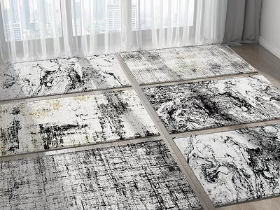 Square Rugs With Artistic Patterns For Indoor Floor Décor 3d model