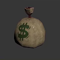 Everyday Household Supplies Storage Sack Featuring Green Dollar Sign Design And Top Opening