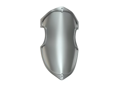 Classic Medieval Shield Weapon In Silver Metal With Decorative Edges And Polished Surface 3d model