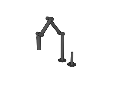 Modern Black Adjustable Arm Faucet Featuring Jointed Structure And Sturdy Base 3d model