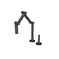 Modern Black Adjustable Arm Faucet Featuring Jointed Structure And Sturdy Base