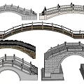 Landscape Bridge Featuring Arch Structures Stone And Wooden Railings Various Designs
