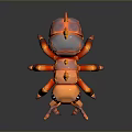 Flaming Lava Style Ant 3D Model Featuring Glowing Cracks and Orange Red Hues