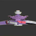 Colorful Geometric Shaped Decorative Household Item With Purple Pink And Transparent Accents