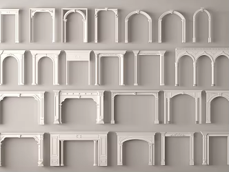 Gate door cover pass carved lintel carved door cover Roman column 3d model