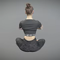 Woman Practicing Yoga in Seated Pose with Joined Hands and Black Activewear