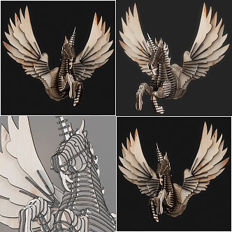 Nordic Pegasus Wall Decoration 3d model