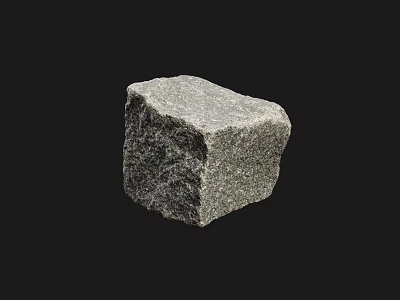 Rough Gray Stone Block and Natural Wood Plank for Home Decoration Projects 3d model