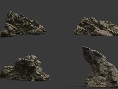 Natural Stone And Wood Decorative Pieces With Diverse Shapes For Interior Design 3d model