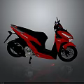 Sleek Red And Black Modern Scooter On Reflective Surface Against Gray Background 3d model