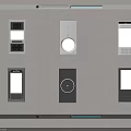 Modern Wall Control Panels Featuring Various Designs White Black Color And Digital Displays 3d model