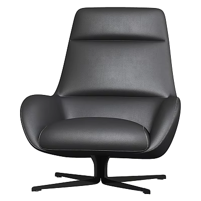Black Leather Office Chair With Modern Ergonomic Design Comfortable Backrest And Armrests 3d model