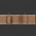 Red Brick Walls And Stone Tile Floor With Wooden Pallets Barrels And Crates