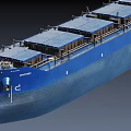 Blue MAERSK Cargo Ship Bow Structure With Large Deck And Mast Details 3d model