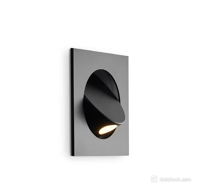 Modern Black Wall Light with Sleek Design Mounted on Wall Illuminated Warm Glow 3d model 