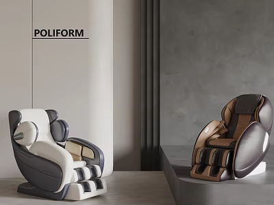 Modern Massage Chairs With Light And Dark Color Luxury Leather Design In Modern Interior 3d model