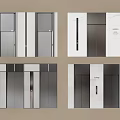 Modern Elevator Door Design With Stainless Steel And Marble Panel Interiors 3d model