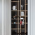 Modern Decorative Cabinet With LED Lighting And Glass Shelves For Ornaments