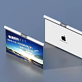 Wide Format 2023-2024 Calendar Planner With Daily Schedule Apple Logo And White Blue Cover