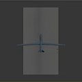 Blue Airplane Model Placed on Gray Platform with Simple Display Background Design