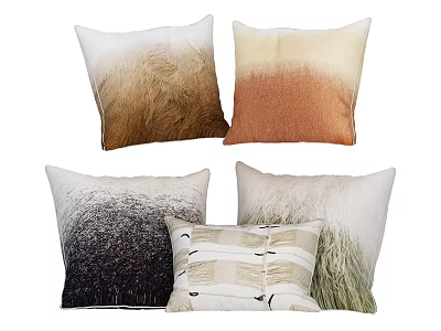 Soft Textured Decorative Pillows With Gradient And Striped Designs For Home Decor 3d model