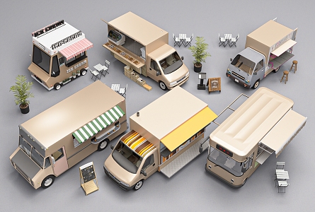 Modern Vending Truck Booth Breakfast Car Food Car Night Stall Car Camping Mobile RV Ice Cream Car Outdoor Vending Truck 3d model