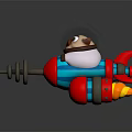 Modern game character dog toy rocket cartoon dog 3d model