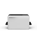 Modern Stainless Steel Toaster With Black Accents And Two Toast Slots Design