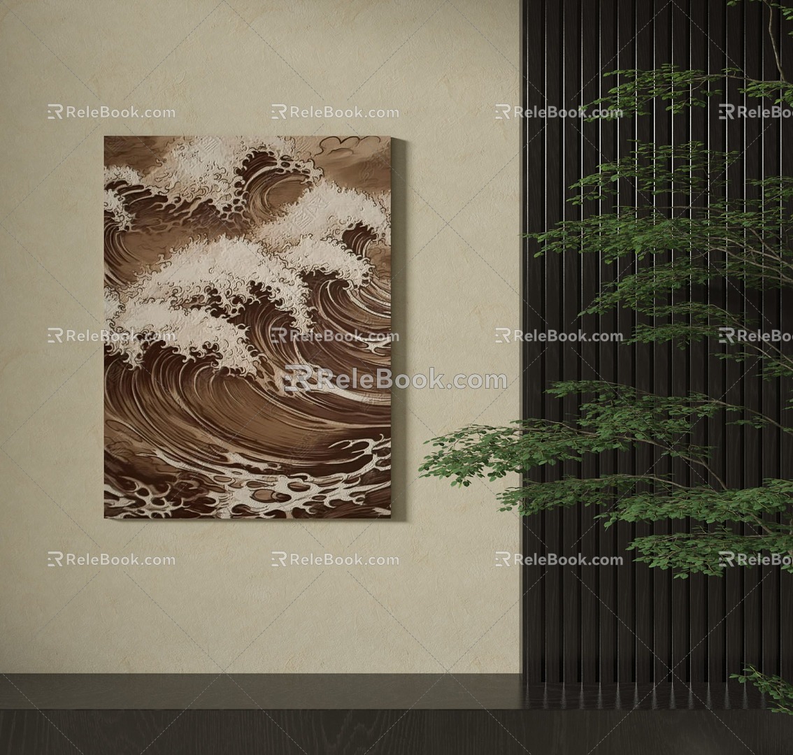 Japanese Decorative Painting 3d model