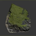 Natural Rocky Terrain Covered With Green Grass And Soil Rock Formation