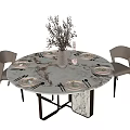 Modern Dining Table and Chair Combination 3d model
